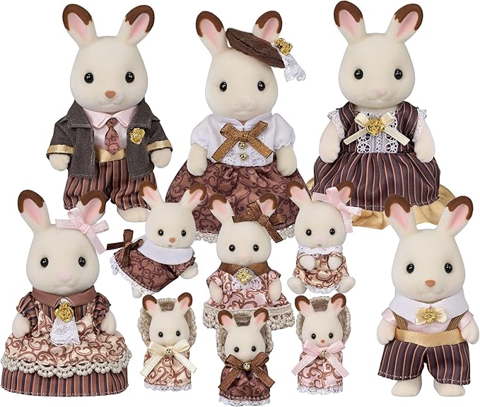 Calico Critters: 40th Anniversary Chocolate Rabbit Extended Family Celebration Set