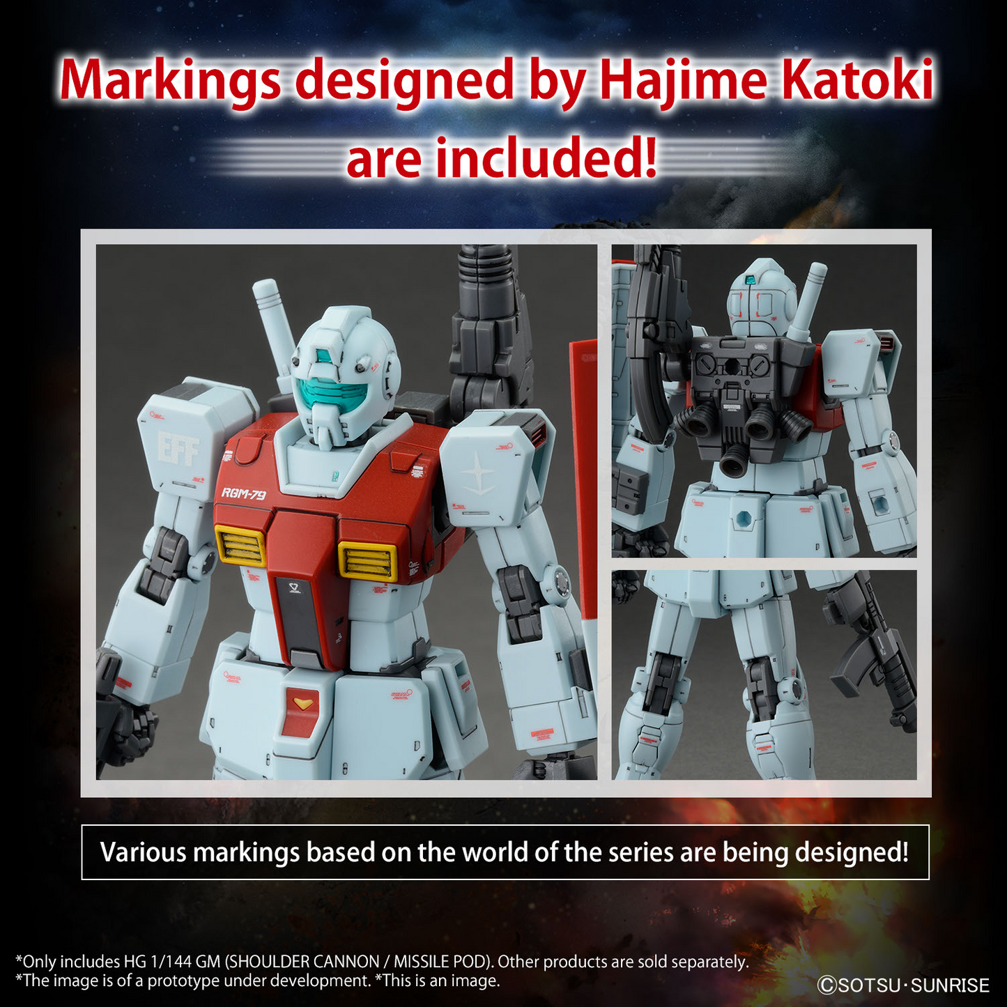 HG 1/144 GM (SHOULDER CANNON / MISSILE POD) (Backorder)