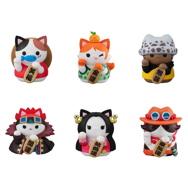 MEGA CAT PROJECT ONE PIECE Nyan Piece Nyan!! Beckoning cat LUCKY CAT PIRATES (6pc per box)