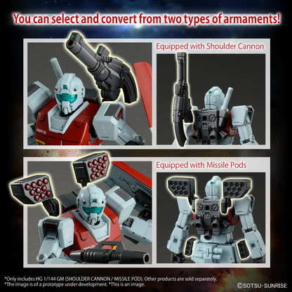 HG 1/144 GM (SHOULDER CANNON / MISSILE POD)