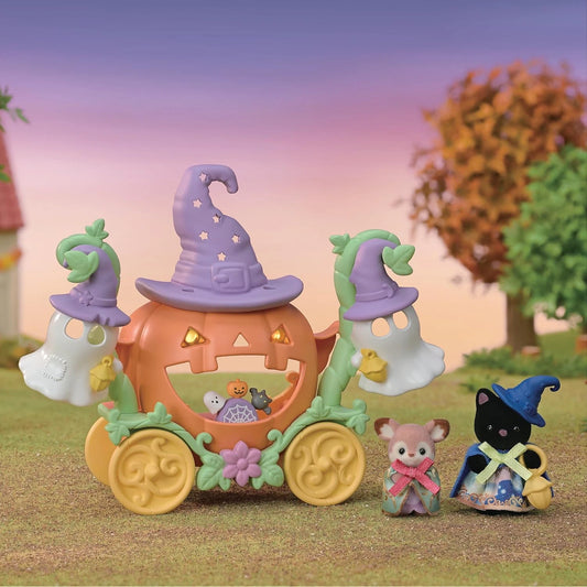 Calico Critters: Halloween Ghost and Pumpkin Carriage Set