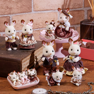 Calico Critters: 40th Anniversary Chocolate Rabbit Extended Family Celebration Set